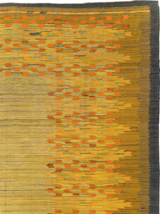 Vintage Swedish Scandinavian Flatweave Kilim Room Size Carpet, No.30754 - Gsblank