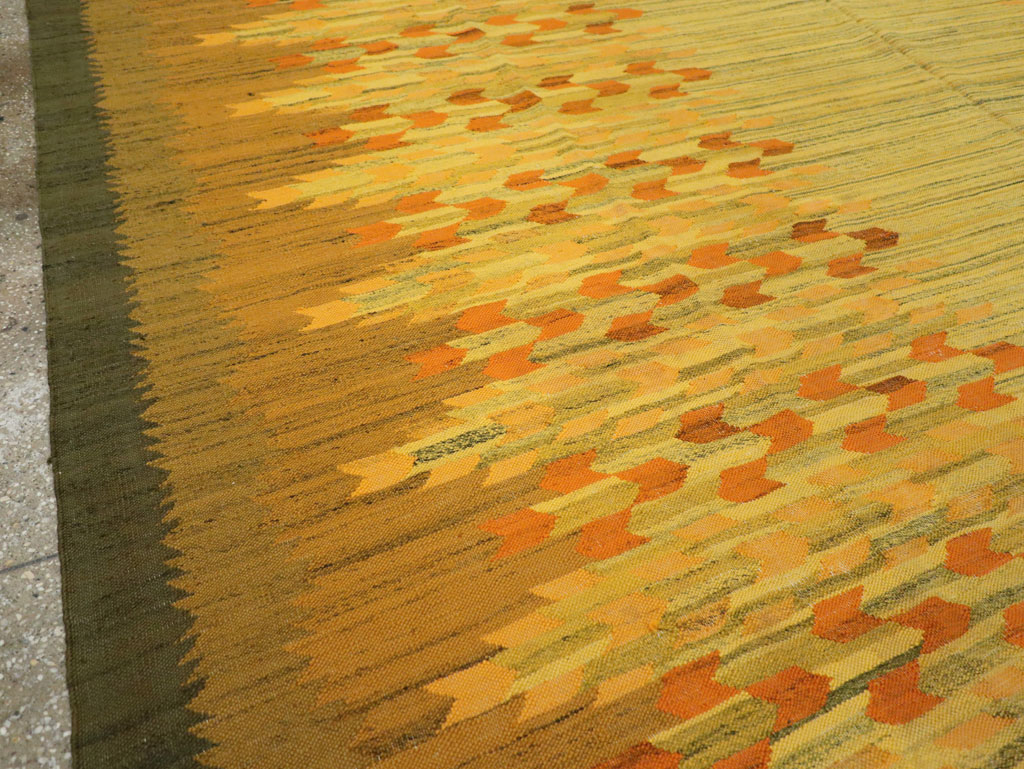 Vintage Swedish Scandinavian Flatweave Kilim Room Size Carpet, No.30754 - Gsblank