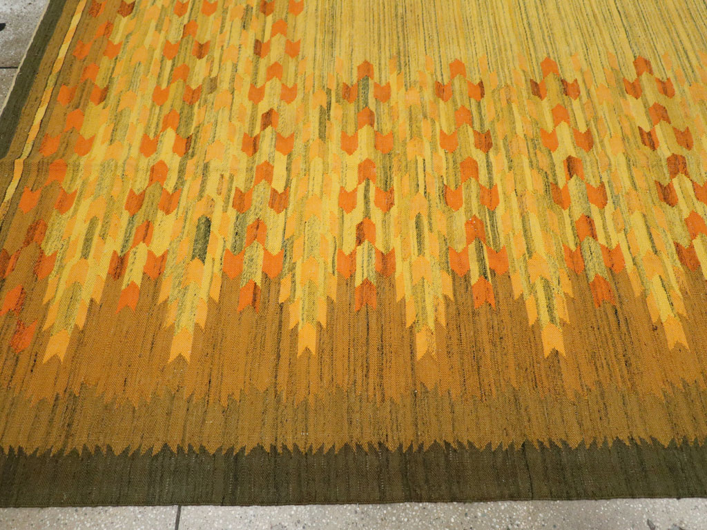 Vintage Swedish Scandinavian Flatweave Kilim Room Size Carpet, No.30754 - Gsblank