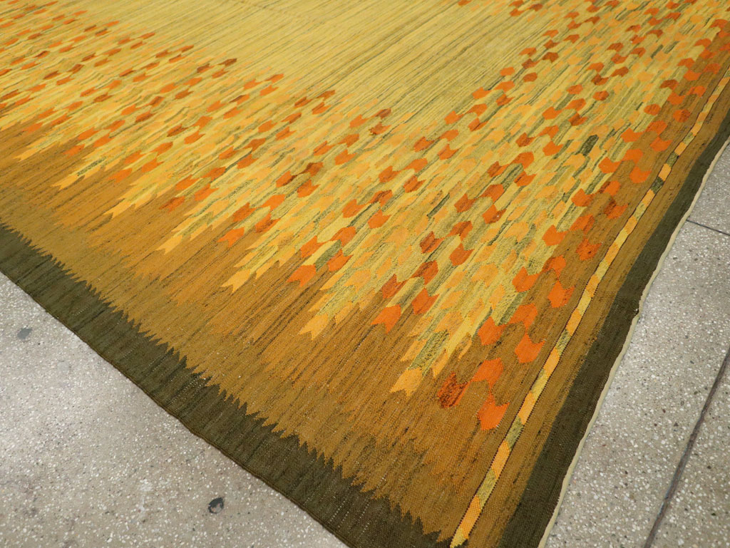 Vintage Swedish Scandinavian Flatweave Kilim Room Size Carpet, No.30754 - Gsblank