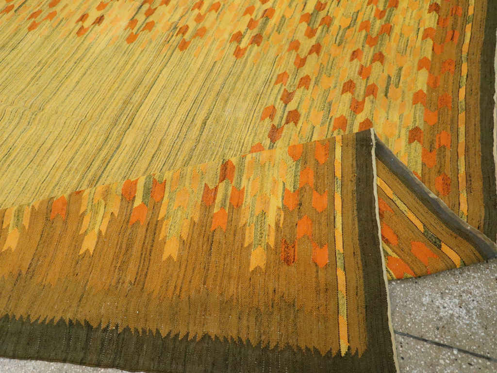 Vintage Swedish Scandinavian Flatweave Kilim Room Size Carpet, No.30754 - Gsblank