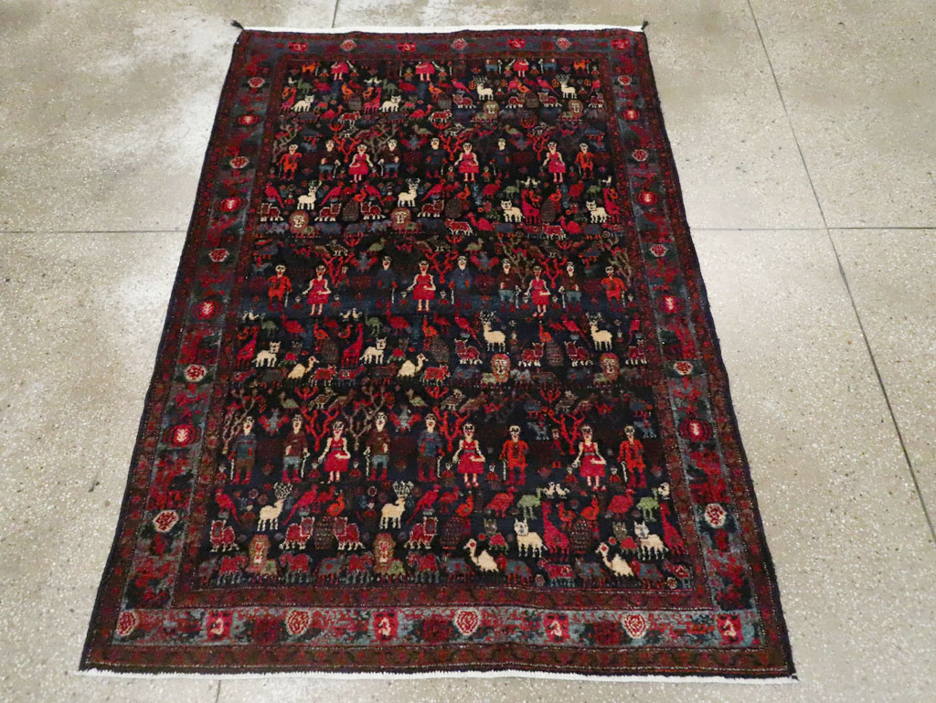 Antique Senneh Malayer Pictorial Rug, No.30770 - Gsblank
