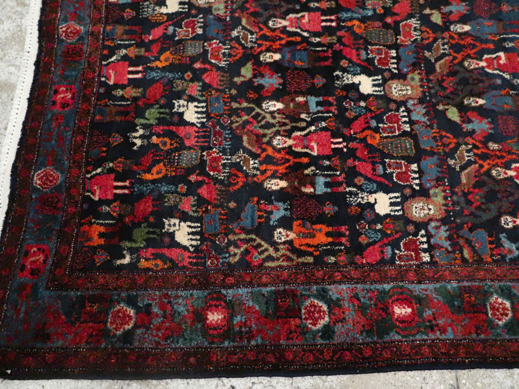 Antique Senneh Malayer Pictorial Rug, No.30770 - Gsblank