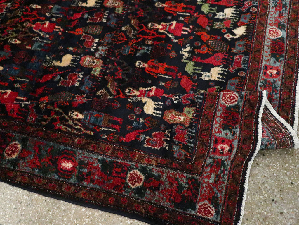Antique Senneh Malayer Pictorial Rug, No.30770 - Gsblank