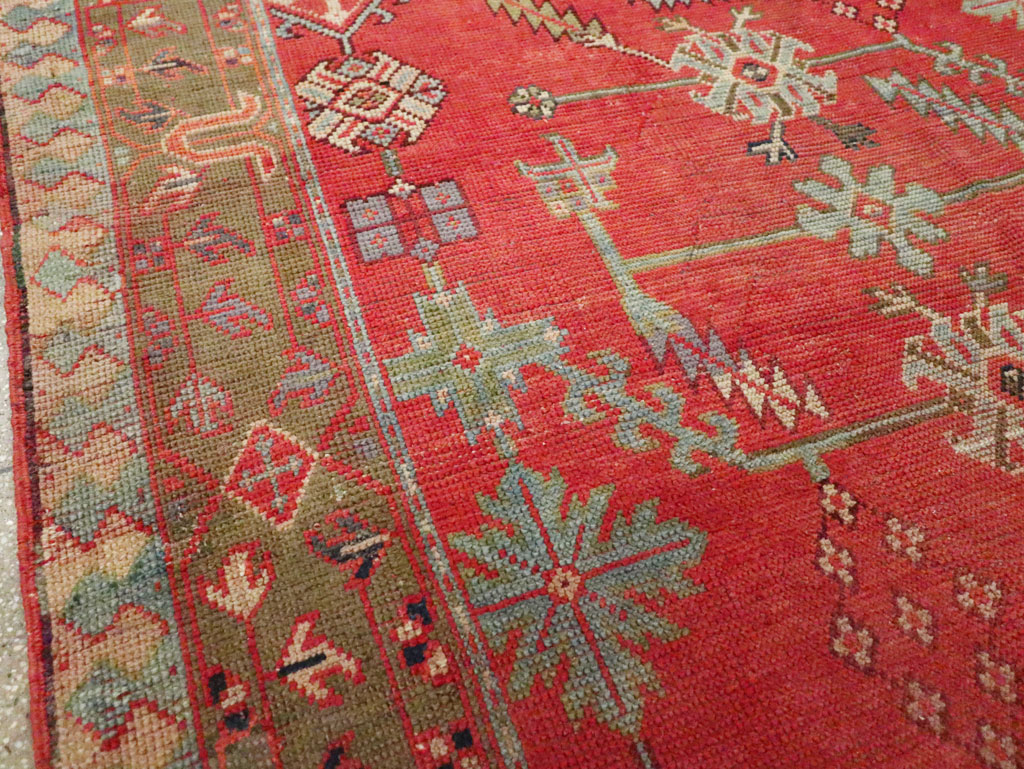 Antique Turkish Oushak Square Accent Carpet, No.30780 - Gsblank