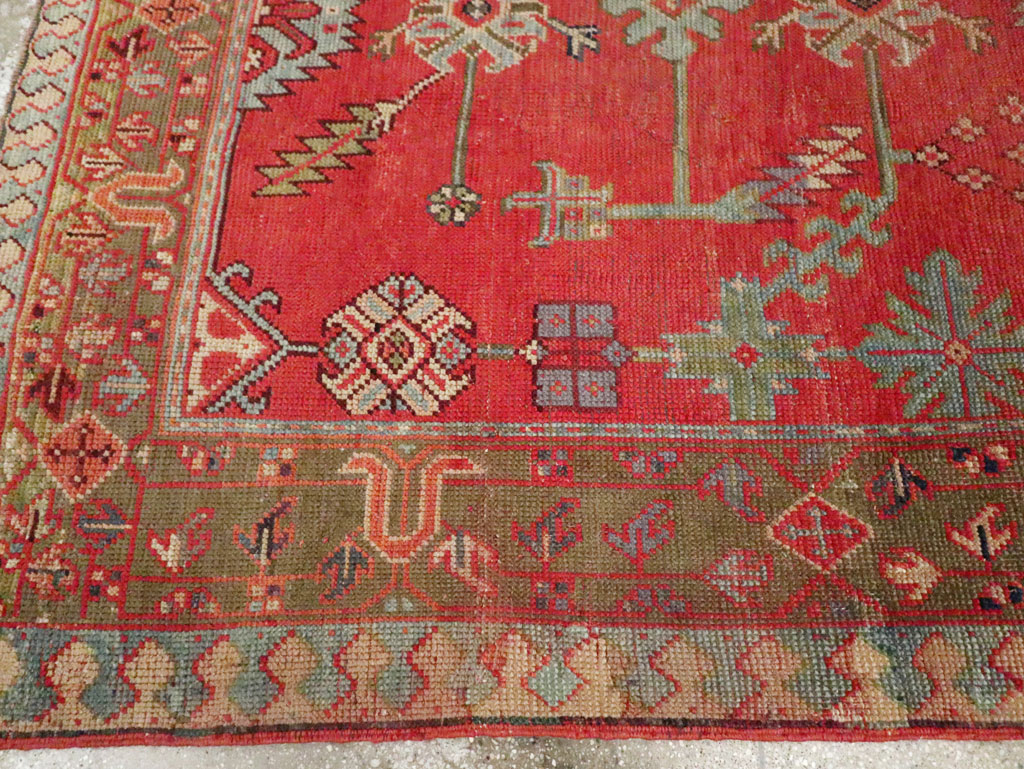 Antique Turkish Oushak Square Accent Carpet, No.30780 - Gsblank