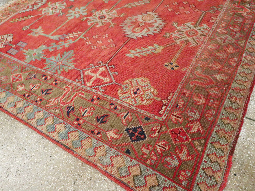 Antique Turkish Oushak Square Accent Carpet, No.30780 - Gsblank