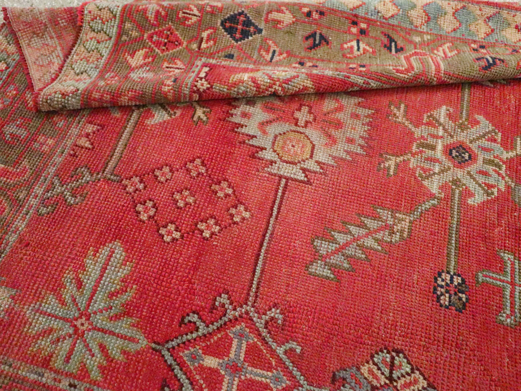 Antique Turkish Oushak Square Accent Carpet, No.30780 - Gsblank