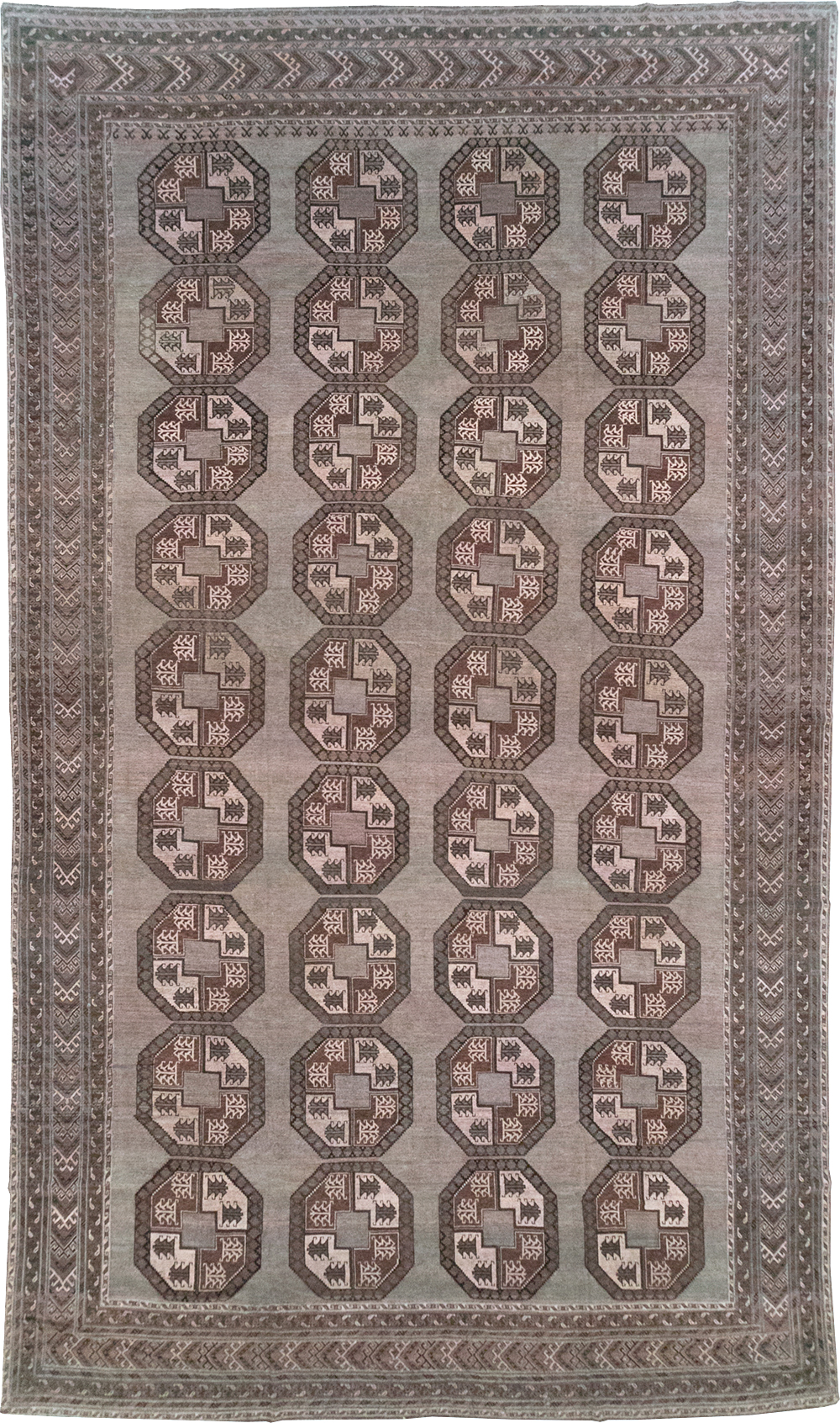 Vintage Central Asian Turkoman Oversize Carpet, No.30781 - Gsblank