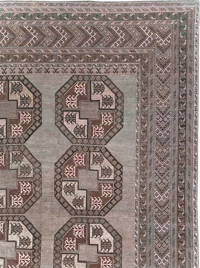 Vintage Central Asian Turkoman Oversize Carpet, No.30781 - Gsblank