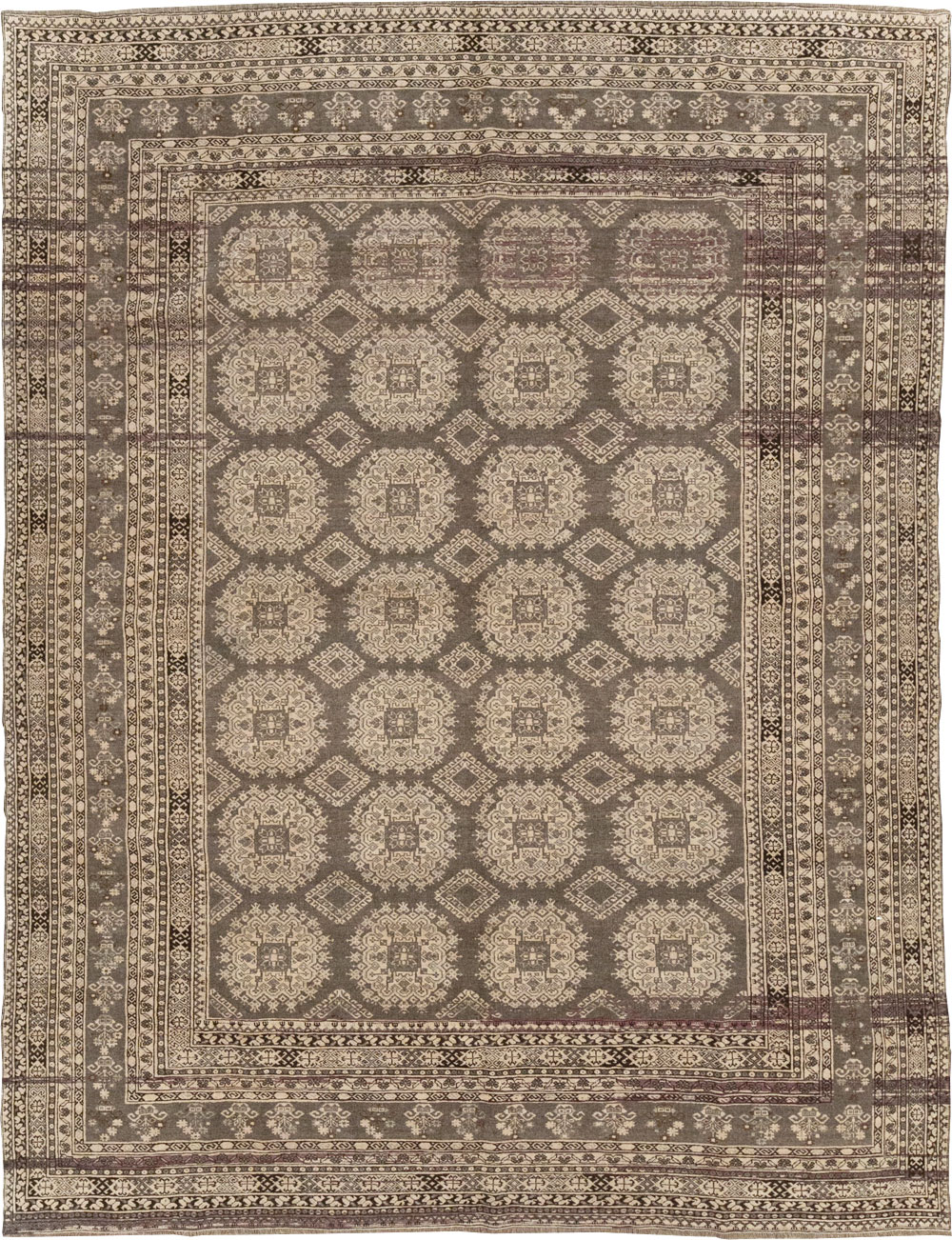 Vintage Central Asian Tribal Turkoman Room Size Carpet, No.30782 - Gsblank