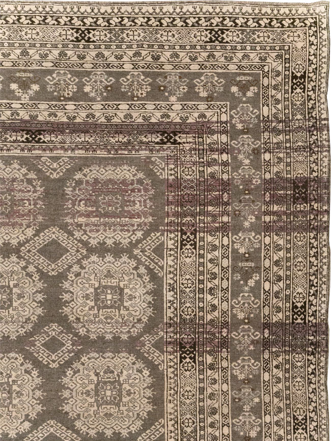 Vintage Central Asian Tribal Turkoman Room Size Carpet, No.30782 - Gsblank