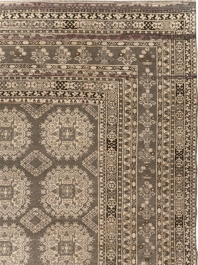 Vintage Central Asian Tribal Turkoman Room Size Carpet, No.30782 - Gsblank