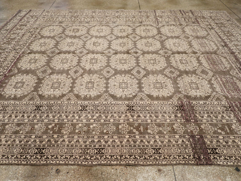 Vintage Central Asian Tribal Turkoman Room Size Carpet, No.30782 - Gsblank