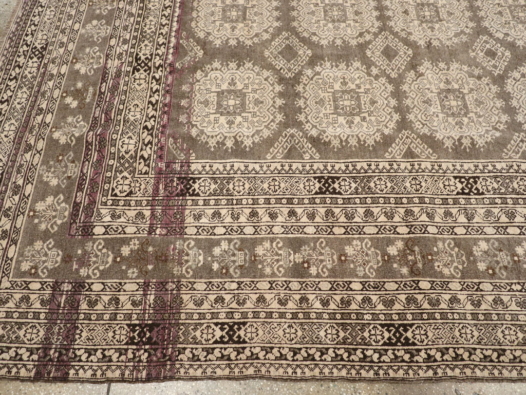 Vintage Central Asian Tribal Turkoman Room Size Carpet, No.30782 - Gsblank