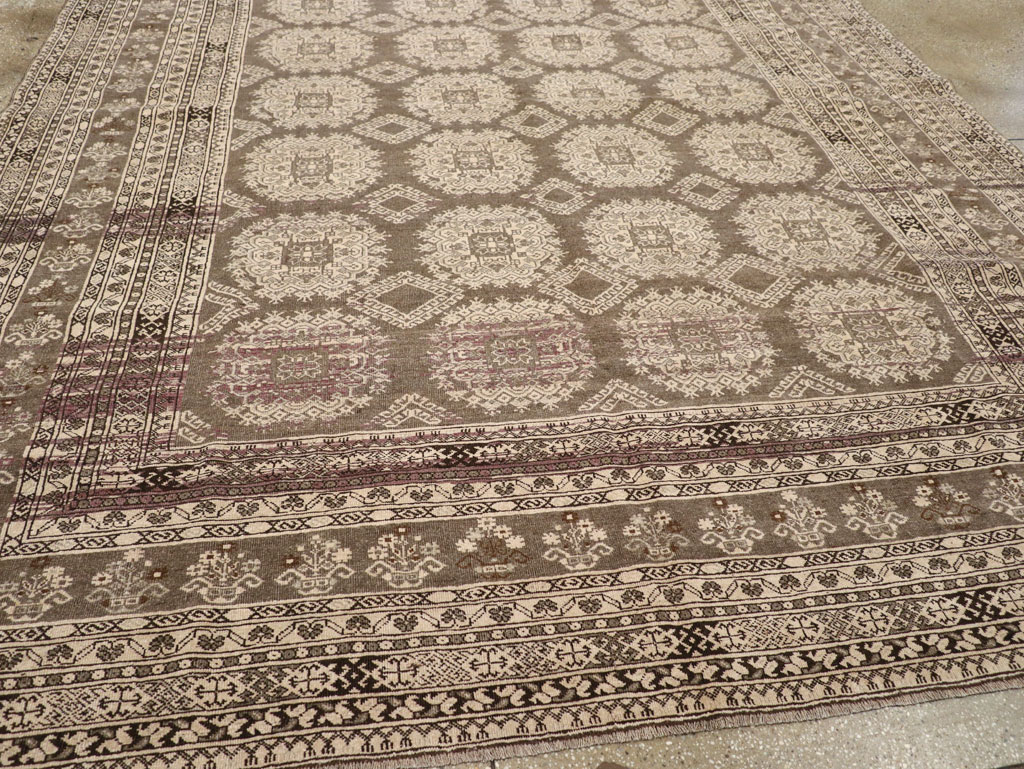 Vintage Central Asian Tribal Turkoman Room Size Carpet, No.30782 - Gsblank