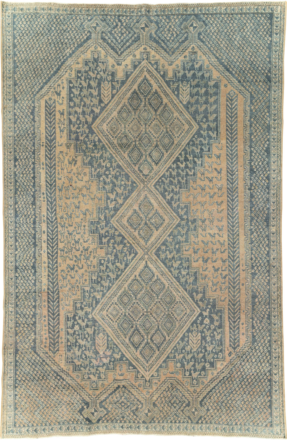 Vintage Persian Afshar Tribal Accent Carpet, No.30784 - Gsblank