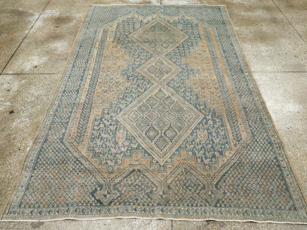 Vintage Persian Afshar Tribal Accent Carpet, No.30784 - Gsblank