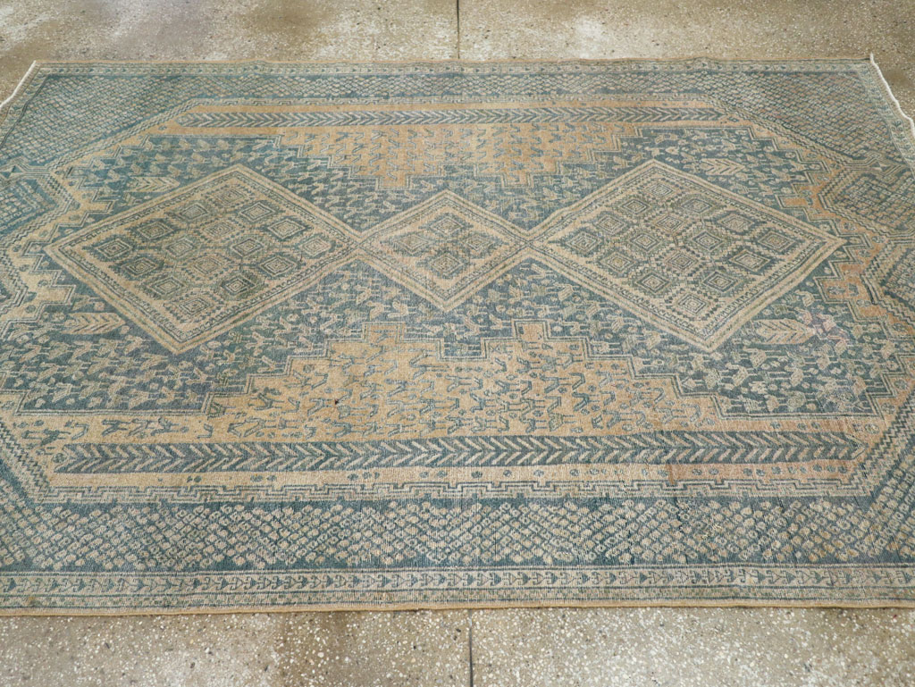 Vintage Persian Afshar Tribal Accent Carpet, No.30784 - Gsblank