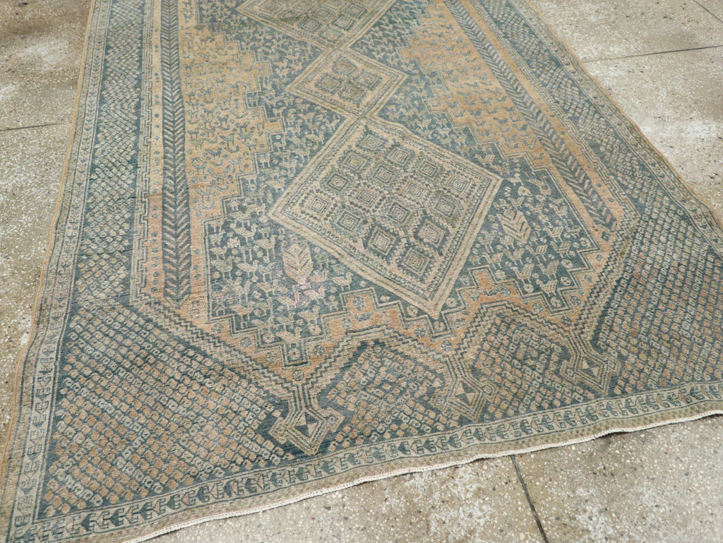 Vintage Persian Afshar Tribal Accent Carpet, No.30784 - Gsblank