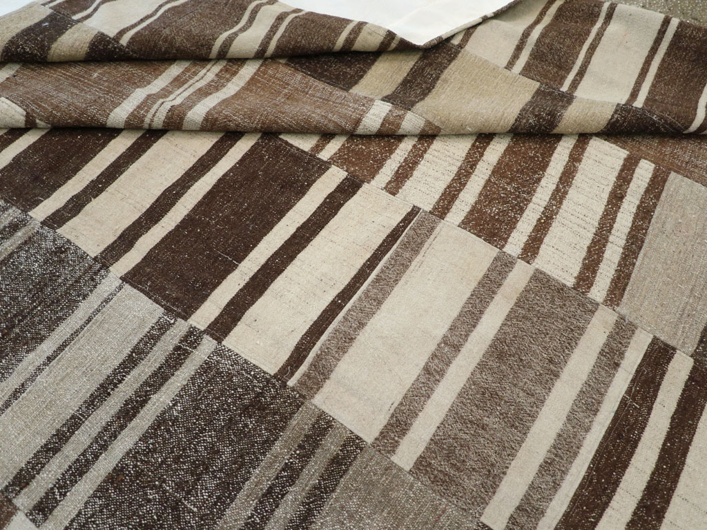 Modern Turkish Flatweave Room Size Carpet, No.30787 - Gsblank