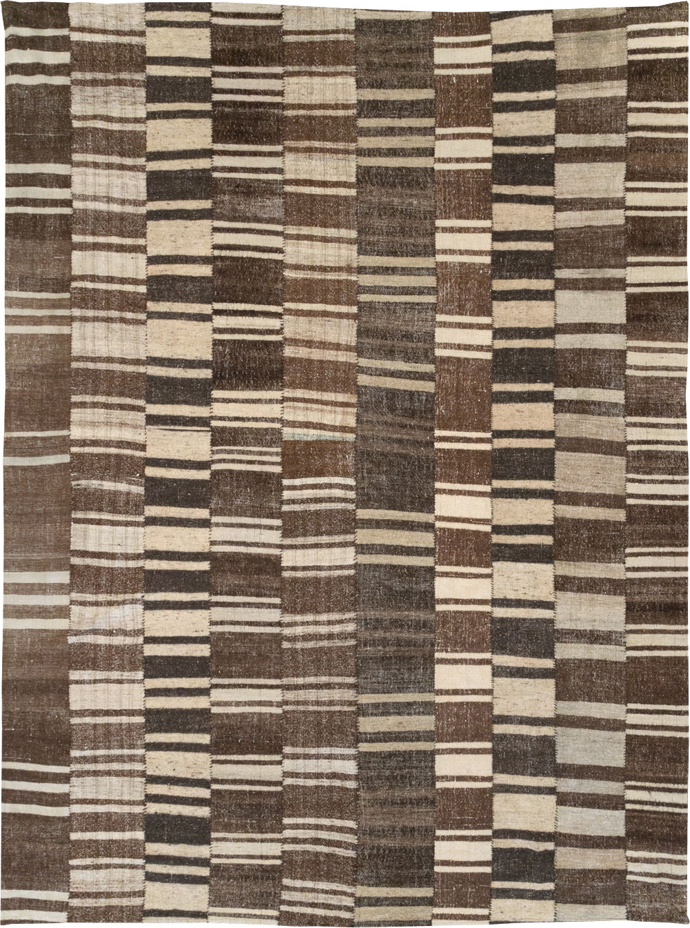Modern Turkish Flatweave Room Size Carpet, No.30788 - Gsblank