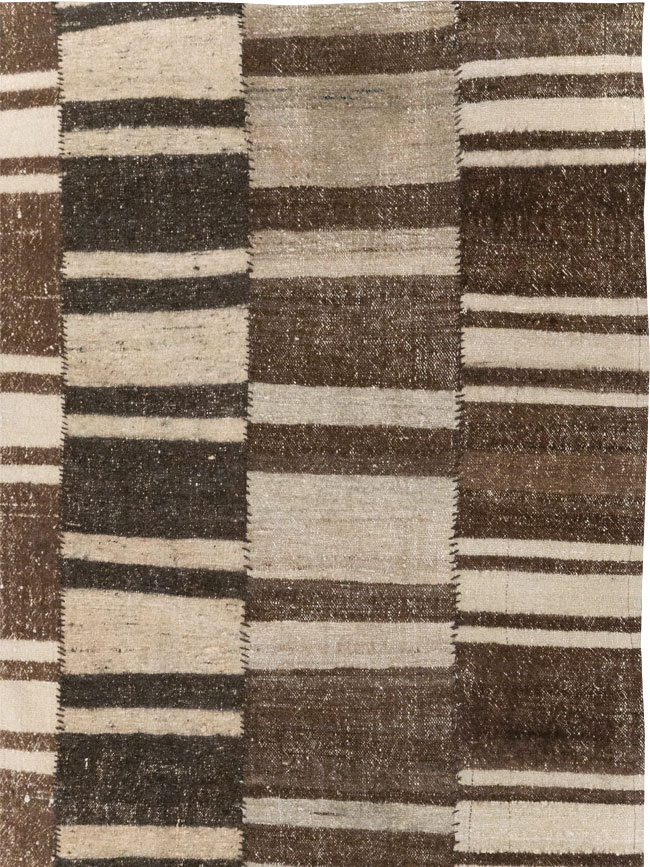 Modern Turkish Flatweave Room Size Carpet, No.30788 - Gsblank