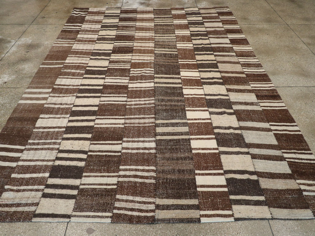 Modern Turkish Flatweave Room Size Carpet, No.30788 - Gsblank