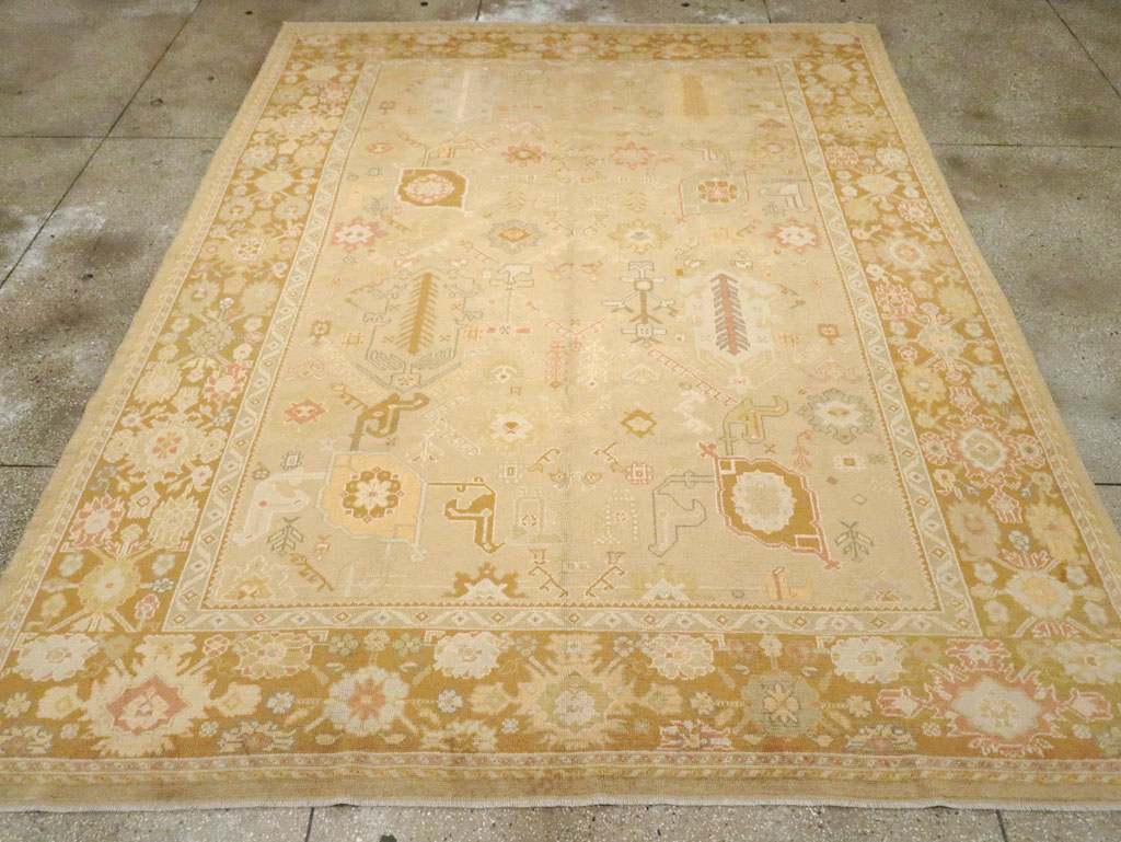 Contemporary Turkish Oushak Room Size Carpet, No.30792 - Gsblank