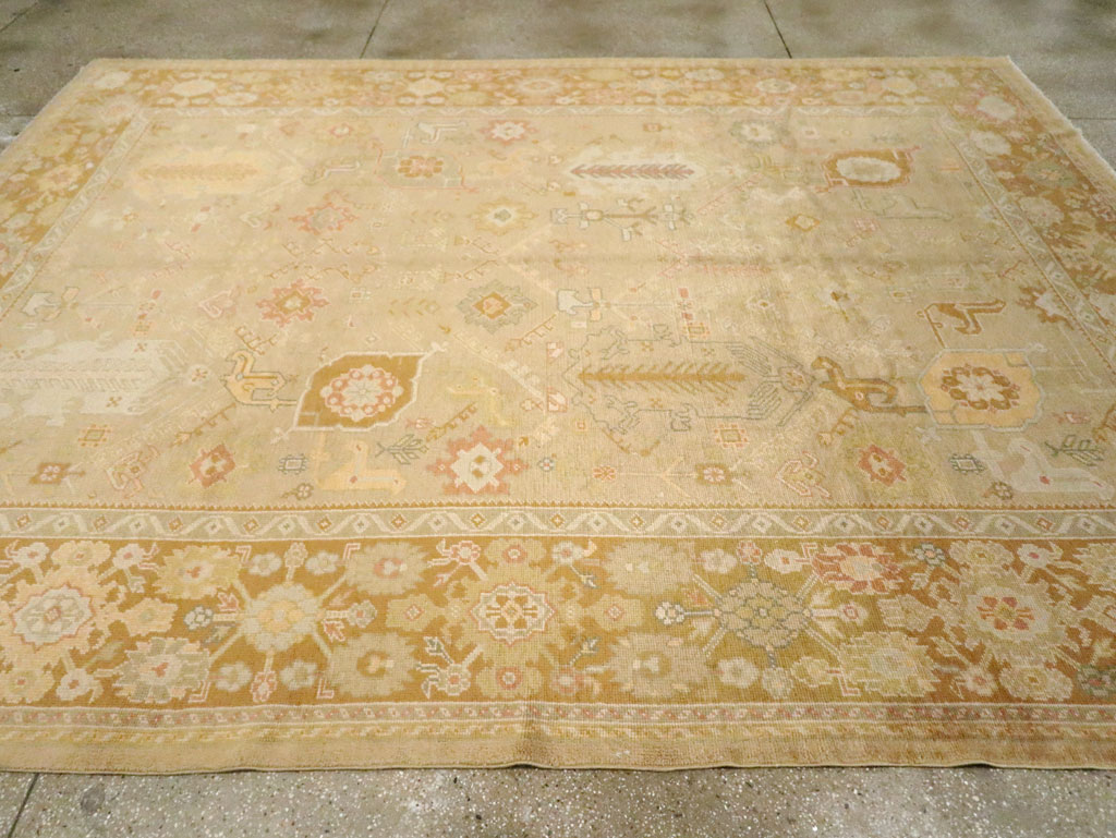 Contemporary Turkish Oushak Room Size Carpet, No.30792 - Gsblank
