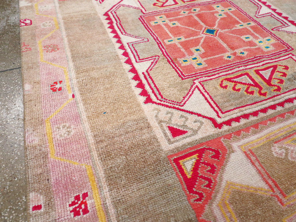 Vintage Turkish Anatolian Wide Gallery Runner, No.30799 - Gsblank