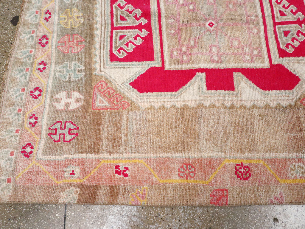 Vintage Turkish Anatolian Wide Gallery Runner, No.30799 - Gsblank