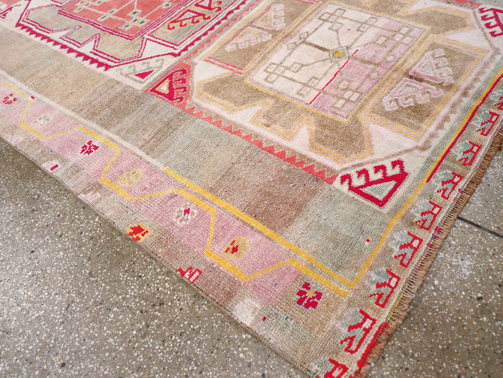Vintage Turkish Anatolian Wide Gallery Runner, No.30799 - Gsblank