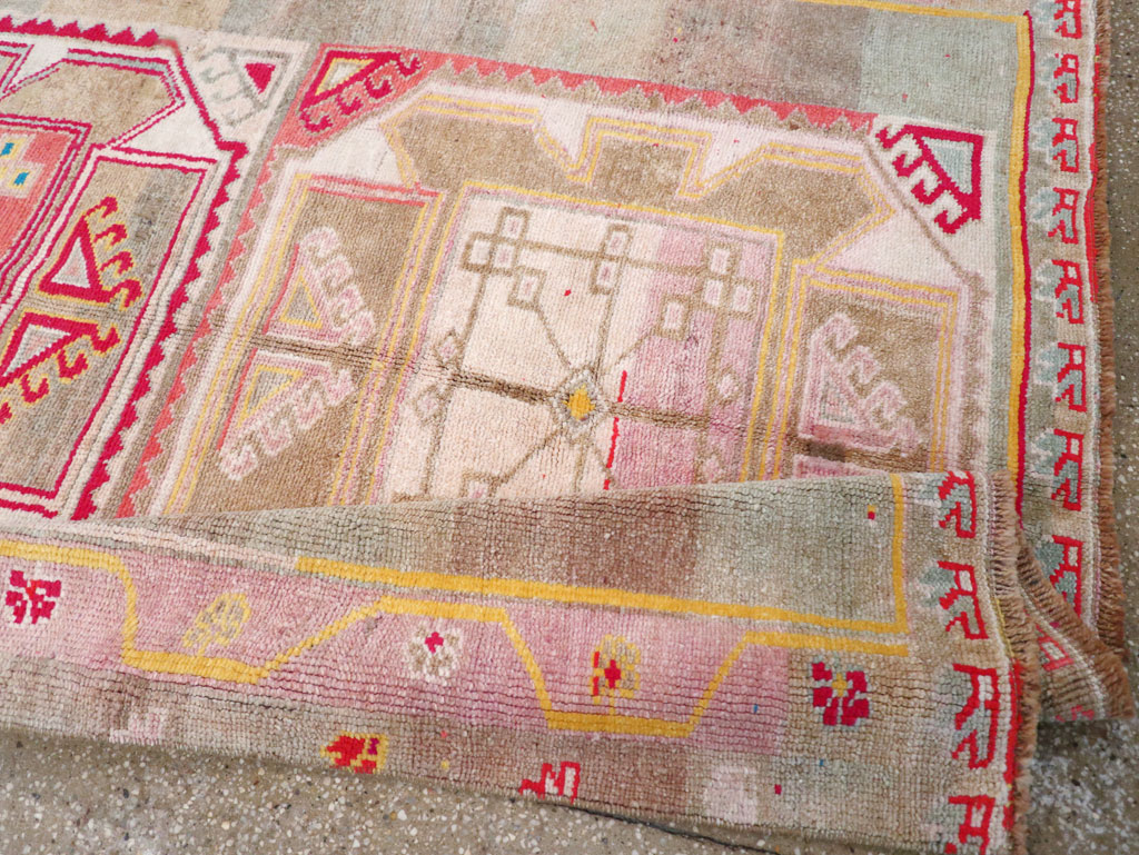 Vintage Turkish Anatolian Wide Gallery Runner, No.30799 - Gsblank