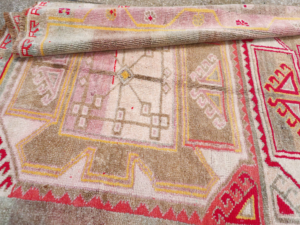 Vintage Turkish Anatolian Wide Gallery Runner, No.30799 - Gsblank