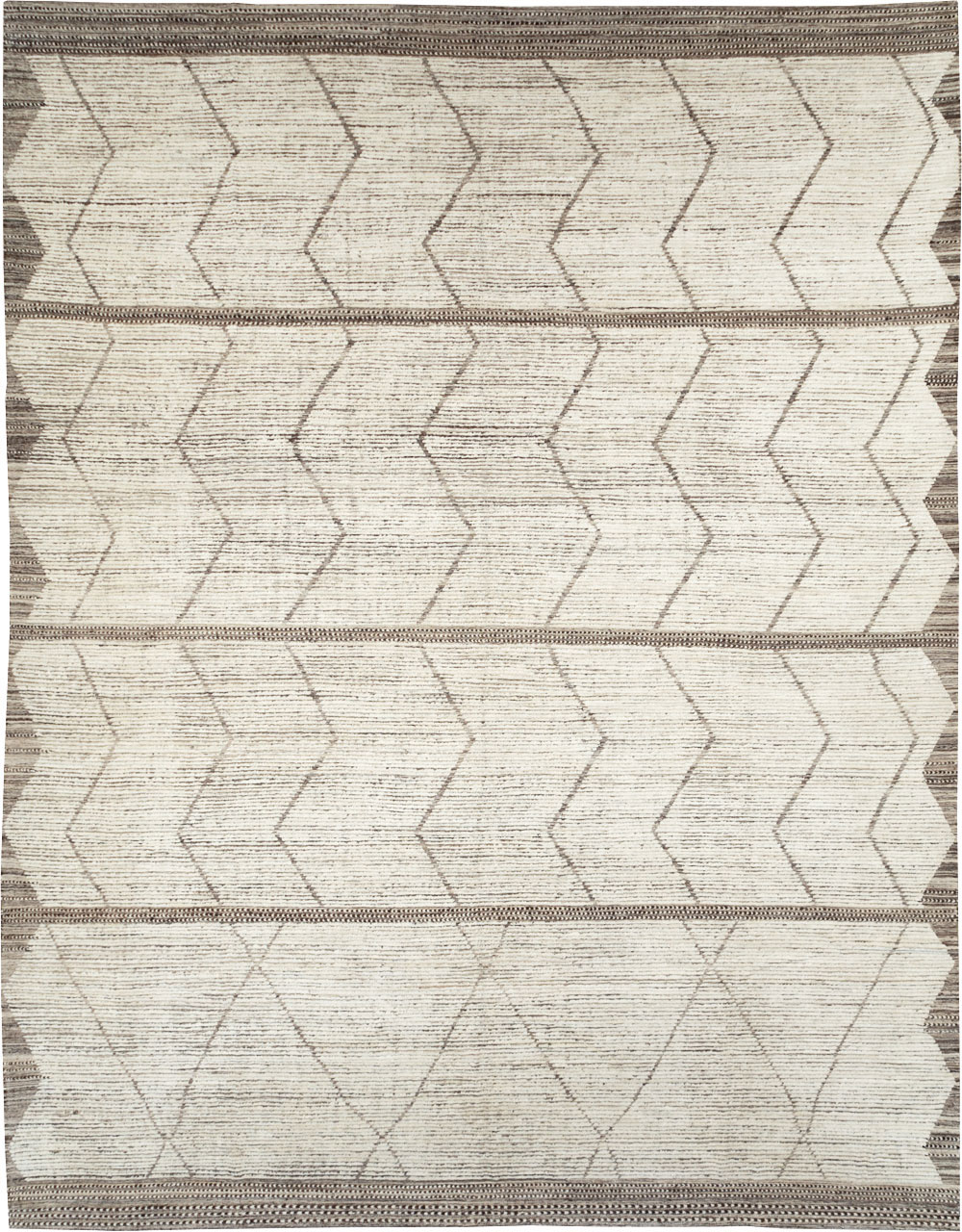 Moroccan Inspired Contemporary Turkish Large Room Size Carpet, No.30801 - Gsblank