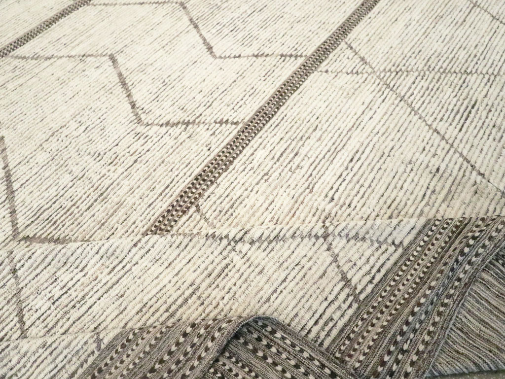 Moroccan Inspired Contemporary Turkish Large Room Size Carpet, No.30801 - Gsblank