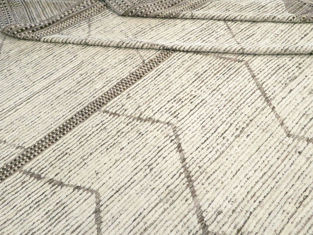 Moroccan Inspired Contemporary Turkish Large Room Size Carpet, No.30801 - Gsblank