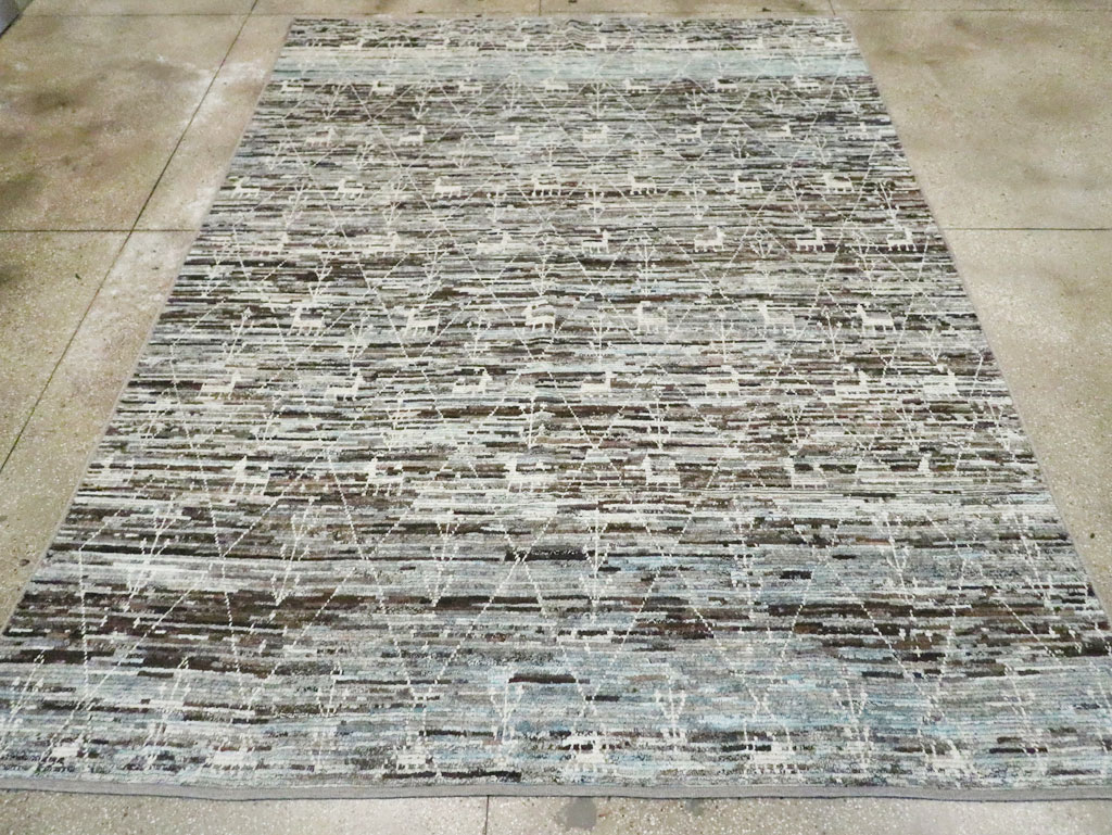 Moroccan Inspired Turkish Room Size Carpet, No.30802 - Gsblank