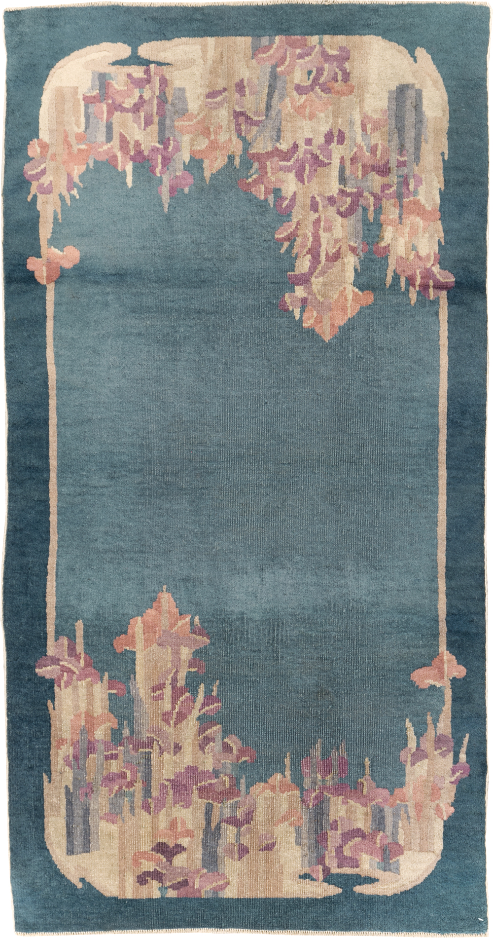 Vintage Chinese Art Deco Throw Rug, No.30813 - Gsblank