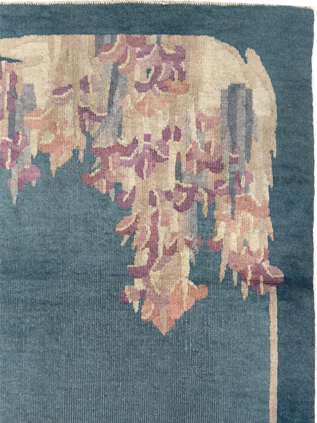 Vintage Chinese Art Deco Throw Rug, No.30813 - Gsblank