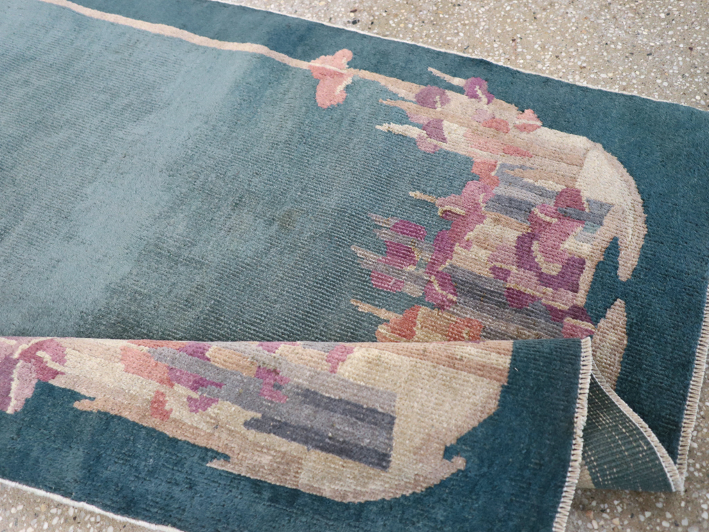 Vintage Chinese Art Deco Throw Rug, No.30813 - Gsblank