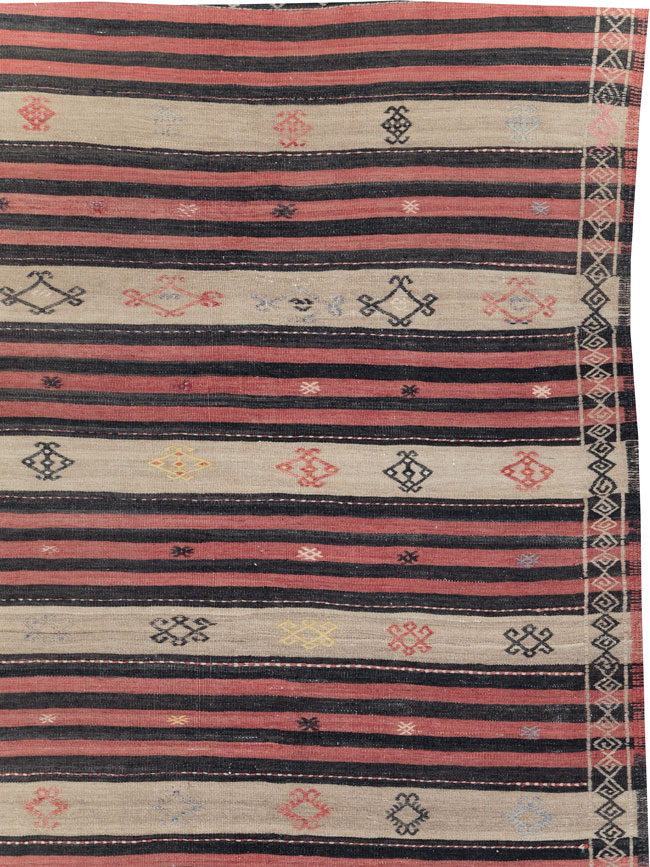 Vintage Turkish Flatweave Kilim Room Size Carpet, No.30819 - Gsblank