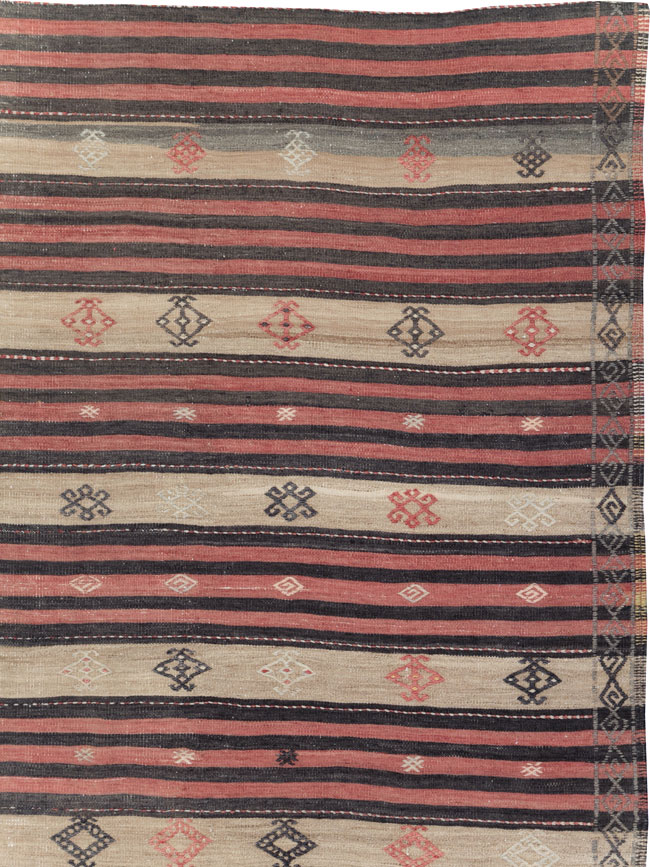 Vintage Turkish Flatweave Kilim Room Size Carpet, No.30819 - Gsblank