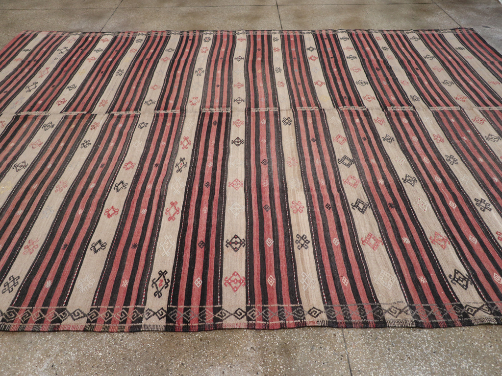 Vintage Turkish Flatweave Kilim Room Size Carpet, No.30819 - Gsblank