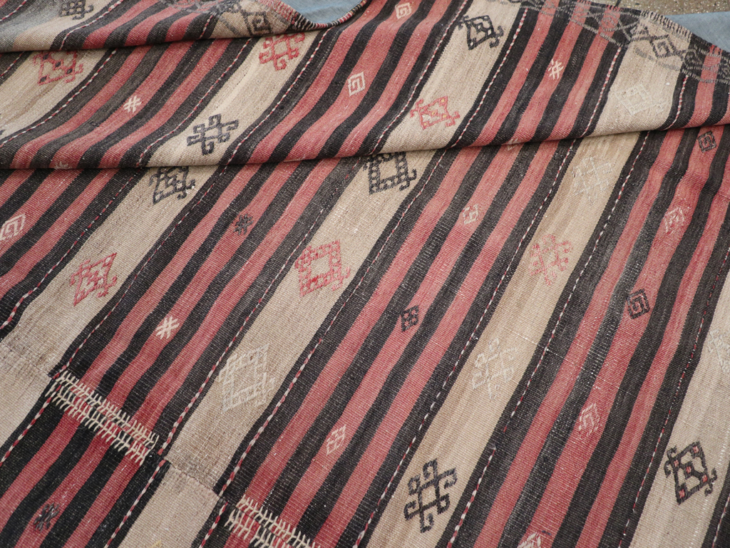 Vintage Turkish Flatweave Kilim Room Size Carpet, No.30819 - Gsblank