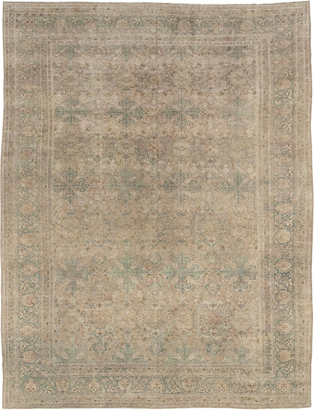 Antique Persian Mashad Room Size Carpet, No.30826 - Gsblank