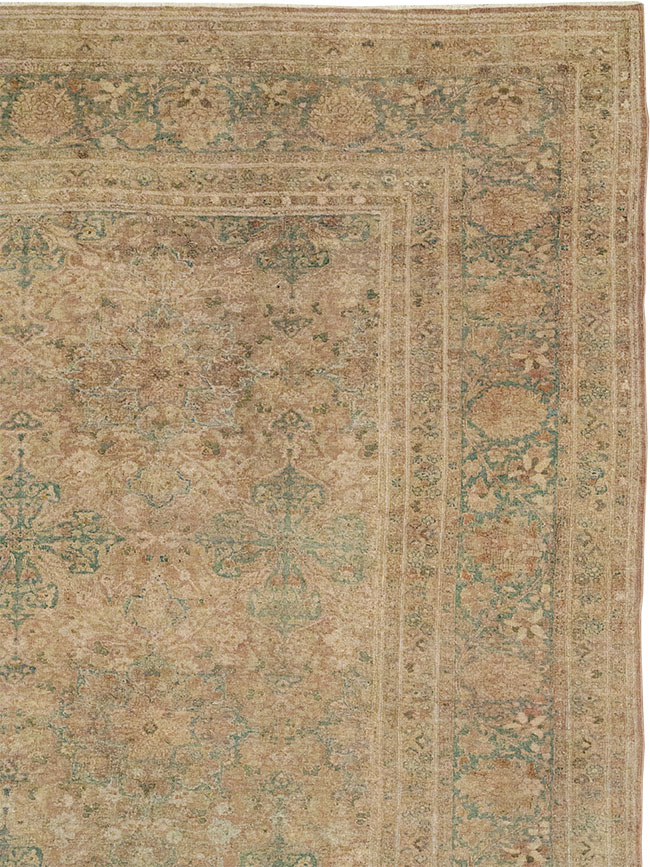 Antique Persian Mashad Room Size Carpet, No.30826 - Gsblank