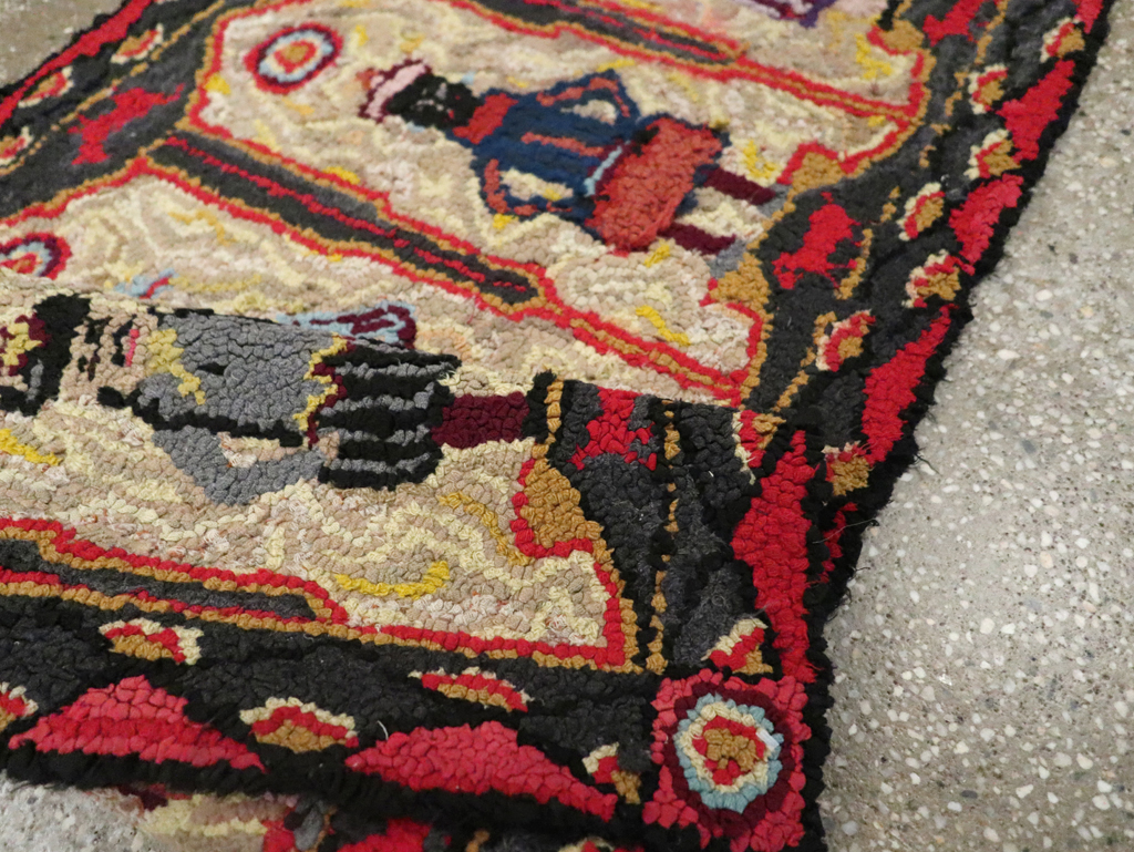 Vintage American Pictorial Hook Rug, No.30833 - Gsblank