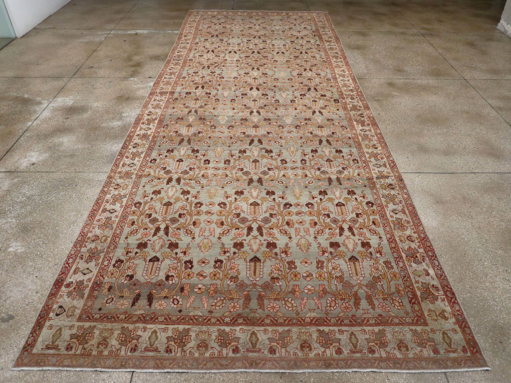 Antique Persian Bibikabad Wide Gallery Runner, No.30836 - Gsblank